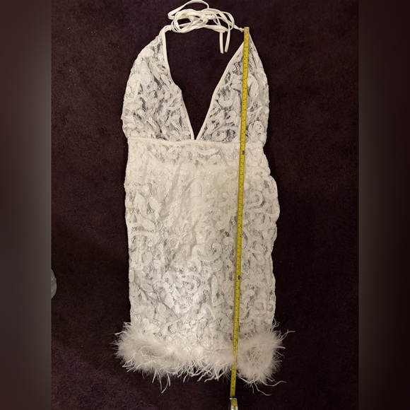 Lace Lingerie Dress with feather detailing - Picture 2 of 5
